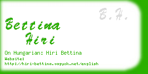 bettina hiri business card